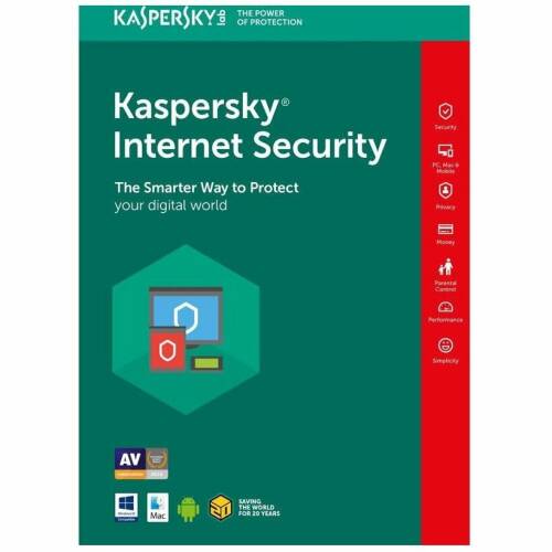 Kaspersky kaspersky internet security 2019, 10 dispozitive, 1 an, licenta noua electronica
