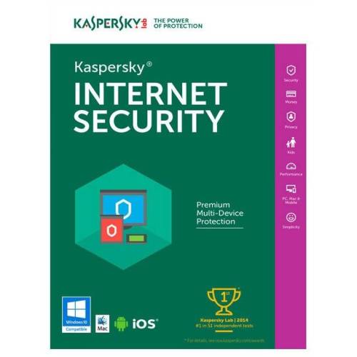 Kaspersky kaspersky internet security 2019, 2 dispozitive, 1 an, licenta reinnoire electronica