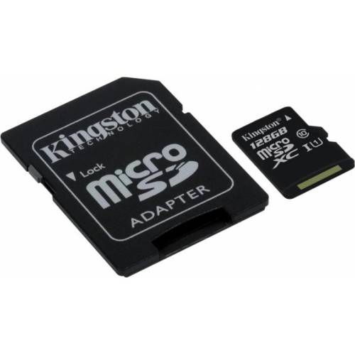 Kingston card de memorie kingston microsdxc 128gb clasa 10 45mbps + adaptor sd