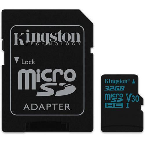 Kingston card memorie cu adaptor kingston canvas go microsdhc 32gb u3 uhs-i v30 (90/45), sdcg2/32gb