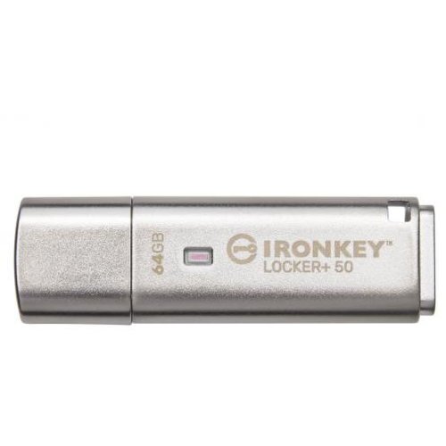 Kingston memorie usb kingston ironkey locker+50 64gb usb 3.2 silver