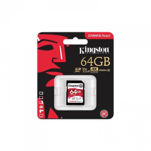 Kingston secure digital card kingston 64gb sdxc, clasa 10, uhs-i, 100mb/s read 80mb/s write