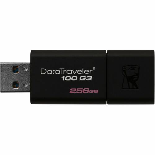 Kingston usb flash drive kingston 256gb datatraveler dt100g3, usb 3.0, negru