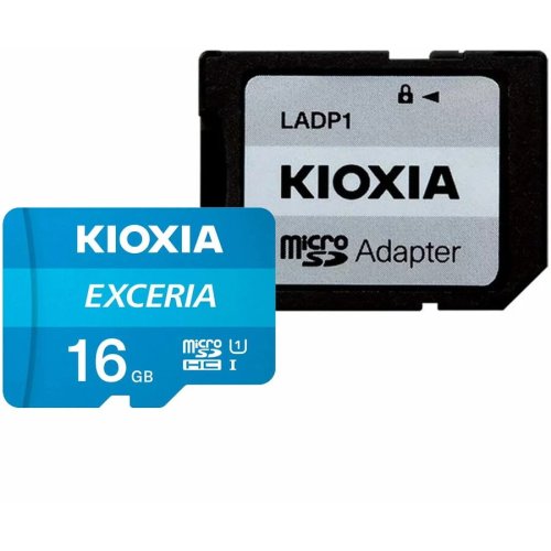 Kioxia card de memorie microsd kioxia exceria (m203) 16gb,uhs i u1+ adaptor, lmex1l016gg2