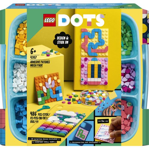 Lego® lego® dots - mega pachet cu petice adezive 41957, 486 piese