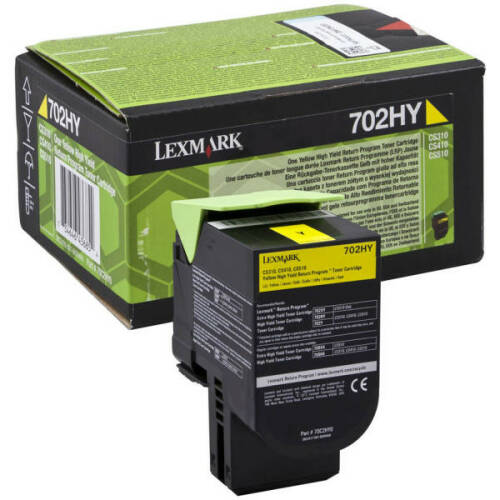 Lexmark toner lexmark 702hy yellow | return | 3000 pgs| cs310dn / cs310n / cs410dn / cs4