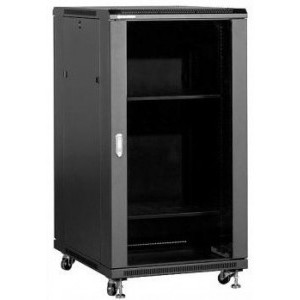 Linkbasic linkbasic rack cabinet 19'' 27u 600x1000mm black (smoky-gray glass front door)