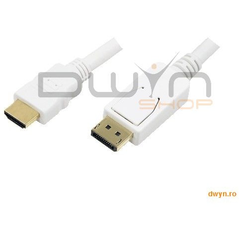 Logilink cablu display port to hdmi, white,2m 'cv0055'