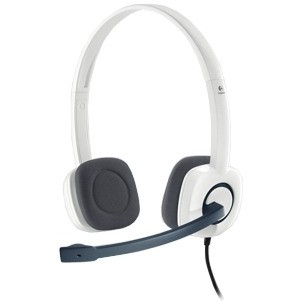 Logitech casca logitech h150 stereo headset with microphone, cloud white 981-000350