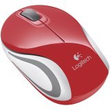 Logitech mouse wireless logitech m187, usb, rosu