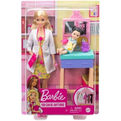 Mattel papusa barbie set doctor pediatru mattel