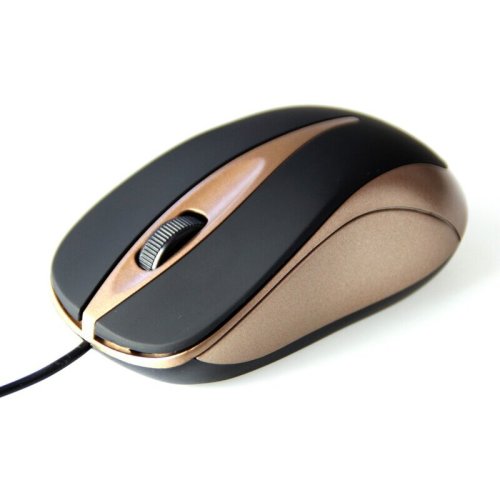 Mediatech mouse media-tech plano, 800 dpi, optic, negru/auriu
