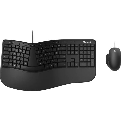 Microsoft kit tastatura + mouse microsoft desktop ergonomic, negru