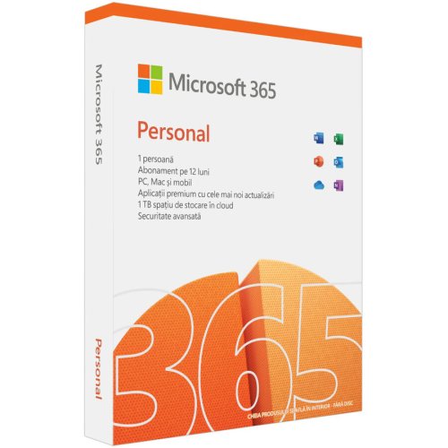 Microsoft microsoft® m365 personal, engleza, subscriptie 1 an, 1 utilizator, retail