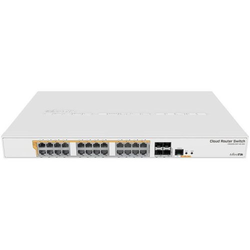 Mikrotik switch router cloud mikrotik crs328-24p-4s+rm, 24 porturi gigabit, poe+ out 450w, 4 porturi sfp+ 10gbps