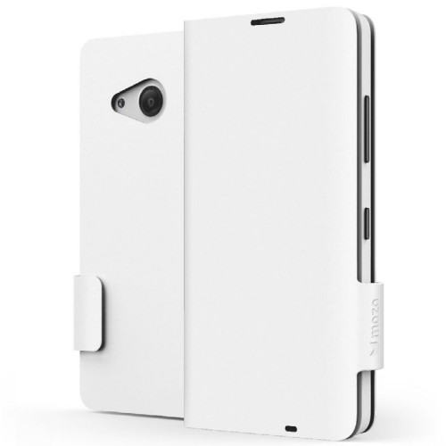 Mozo husa flip cover mozo 550fw classic white pentru microsoft lumia 550
