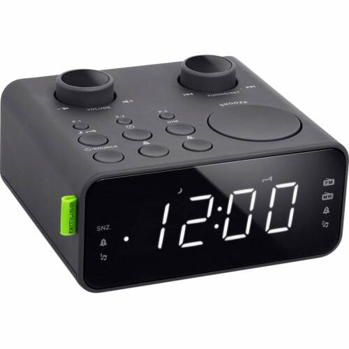 Muse radio cu ceas muse m-17 cr, portabil, dual alarm, led, aux-in, negru