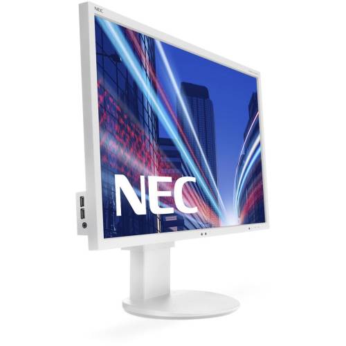 Nec multisync e243wmi white 23.8 lcd monitor with led backlight, ips panel, resolution 1920x1080, vga, dvi, displayport, 110 mm height adjustable