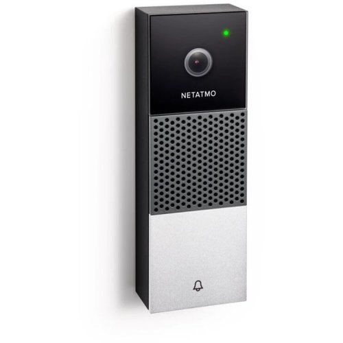 Netatmo sonerie usa netatmo smart video doorbell, full hd, weatherproof, led infrarosu, wifi, negru/argintiu