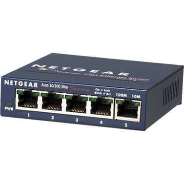 Netgear switch netgear fs105, fara management, fara poe, 5x100mbps-rj45