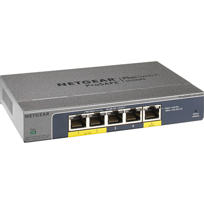 Netgear switch netgear gs105pe, fara management, fara poe, 5x100/1000mbps-rj45 (2xpoe+)