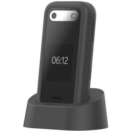 Nokia telefon mobil nokia 2660 flip, dock incarcare, dual sim, 4g, negru