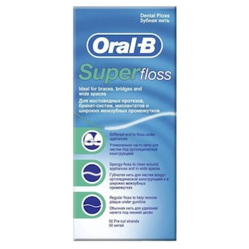 Oral-b ata dentara pretaiata, oral-b, superfloss, 50 buc