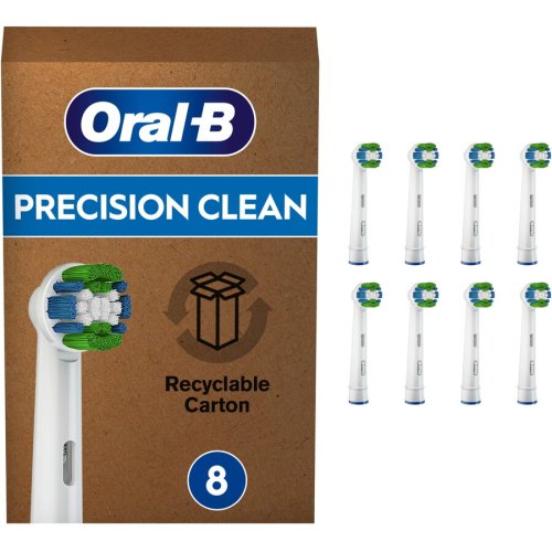 Oral-b cap de periuta de dinti oral-b precision clean 8buc, alb