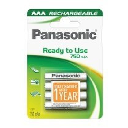 Panasonic pachet acumulator panasonic evolta rechargeable 750mah aaa cu 4 buc.