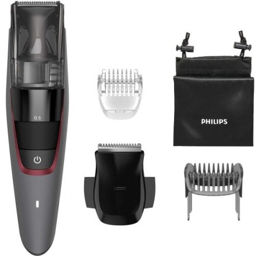 Philips aparat de tuns barba cu aspirare philips seria 7000 bt7510, lame metalice, 20 trepte, functionare 100 minute, led, gri