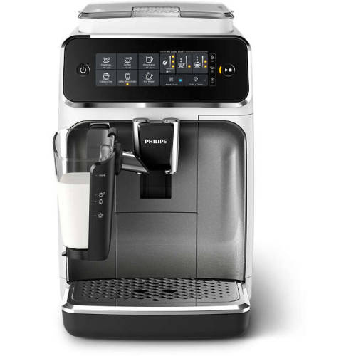 Philips espressor automat philips ep3243/70, sistem de lapte lattego, 5 bauturi, filtru aquaclean, rasnita ceramica, optiune cafea macinata, ecran tactil, alb-argintiu