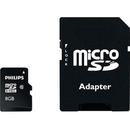 Philips memorie card philips microsdhc, card 8gb, clasa 10 uhs-i u1 + adaptor