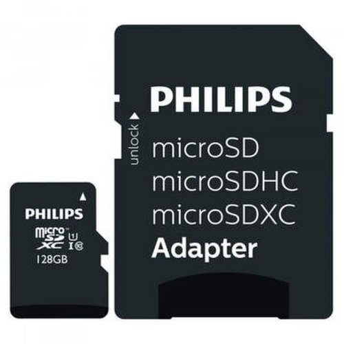Philips memorie card philips, microsdxc, card 128gb, clasa 10 uhs-i u1 +adaptor