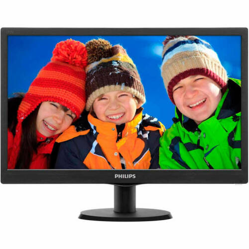 Philips monitor philips 18.5 led, 1366x768, 5ms, vga, 193v5lsb2/62 (include timbru verde 3 lei)