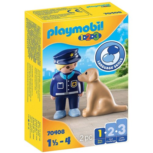 Playmobil playmobil 1.2.3 - politist cu catel