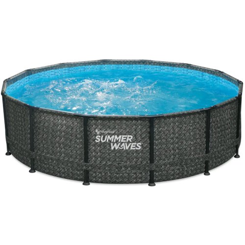 Polygroup piscina cu cadru metalic summer waves®, 427 x 107 cm, cu scara, filtru si accesorii de curatare