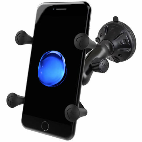 Ram mounts suport universal pentru telefon, ram mounts, ram composite twist-lock™ suction cup mount with universal x-grip® cell phone cradle, negru