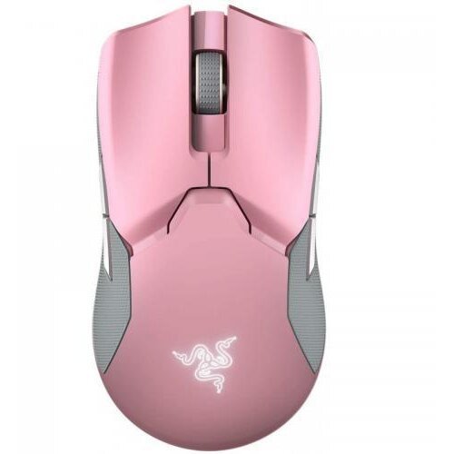 Razer mouse gaming wireless razer viper ultimate & dock, ultrausor 74g, iluminare chroma rgb, roz quartz