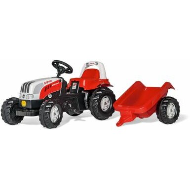 Rolly toys Rolly toys tractor cu pedale rolly kid steyr 6160 cvt cu remorcă