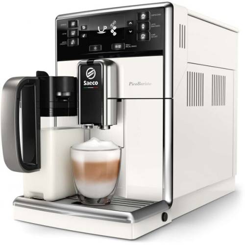 Saeco espressor automat saeco picobaristo sm5478/10,1.8l, 15 bar, rasnita ceramica 10 trepte, 5 setari de intesitate, 10 bauturi, carafa lapte, filtru aquaclean, alb