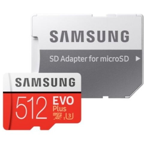 Samsung card de memorie samsung micro-sdxc mb-mc512ha/eu, evo plus, 512 gb, clasa 10, uhs-i u3 + adaptor sd