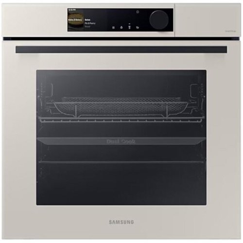 Samsung cuptor incorporabil bespoke samsung nv7b6665iaa/u2, electric, 76 l, autocuratare catalitica, grill, dual cook, wi-fi, air fry, bej
