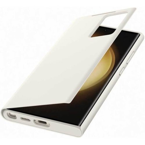 Samsung husa smart flip tip view wallet case, samsung galaxy s23 ultra (s918), crem