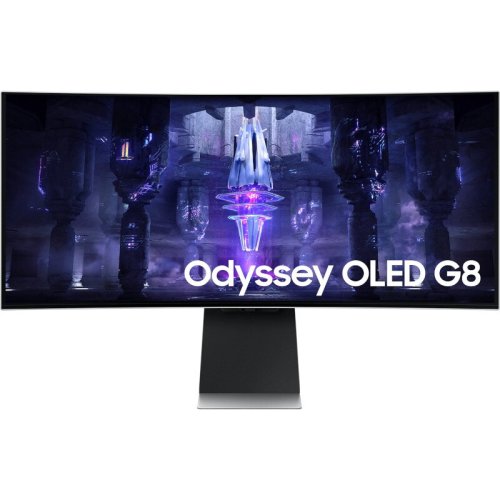 Samsung monitor led samsung gaming odyssey g8 g85sb ls34bg850suxen curbat 34 inch uwqhd oled 0.1 ms 175 hz usb-c hdr freesync premium, alb