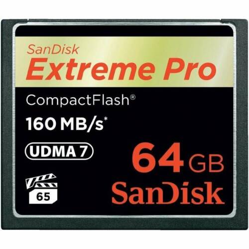 Sandisk card de memorie sandisk compact flash extreme pro 64gb, 160mb/s