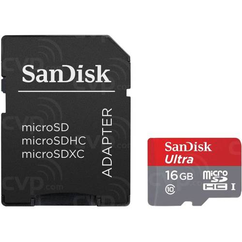 Sandisk card de memorie sandisk ultra microsdhc, 16gb, 80mb/s, clasa 10, uhs-i + adaptor