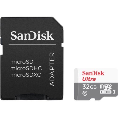 Sandisk card de memorie sandisk ultra microsdhc, 32gb, 100mb/s class 10 uhs-i + sd adapter