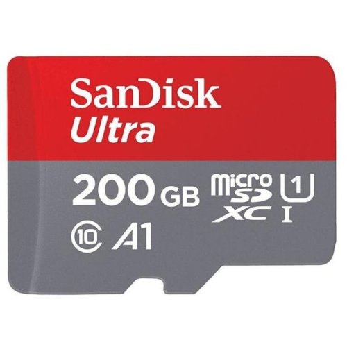 Sandisk card de memorie sandisk ultra microsdxc sdsqua4-200g-gn6ma, 200gb, a1, uhs-i, clasa10 + adaptor sd
