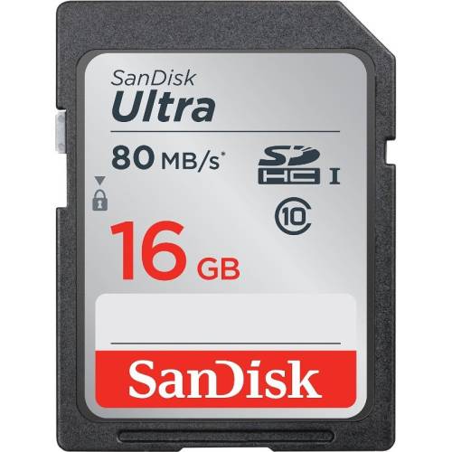 Sandisk card memorie sandisk sdhc ultra 16gb uhs-i u1 class 10 80 mb/s