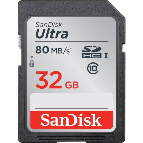 Sandisk card memorie sandisk sdhc ultra 32gb uhs-i u1 class 10 80 mb/s